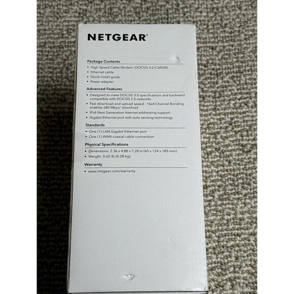 NETGEAR CM500 High Speed Cable Modem | DOCSIS 3.0 | CM500-100NAS - New Open Box - Picture 4 of 5